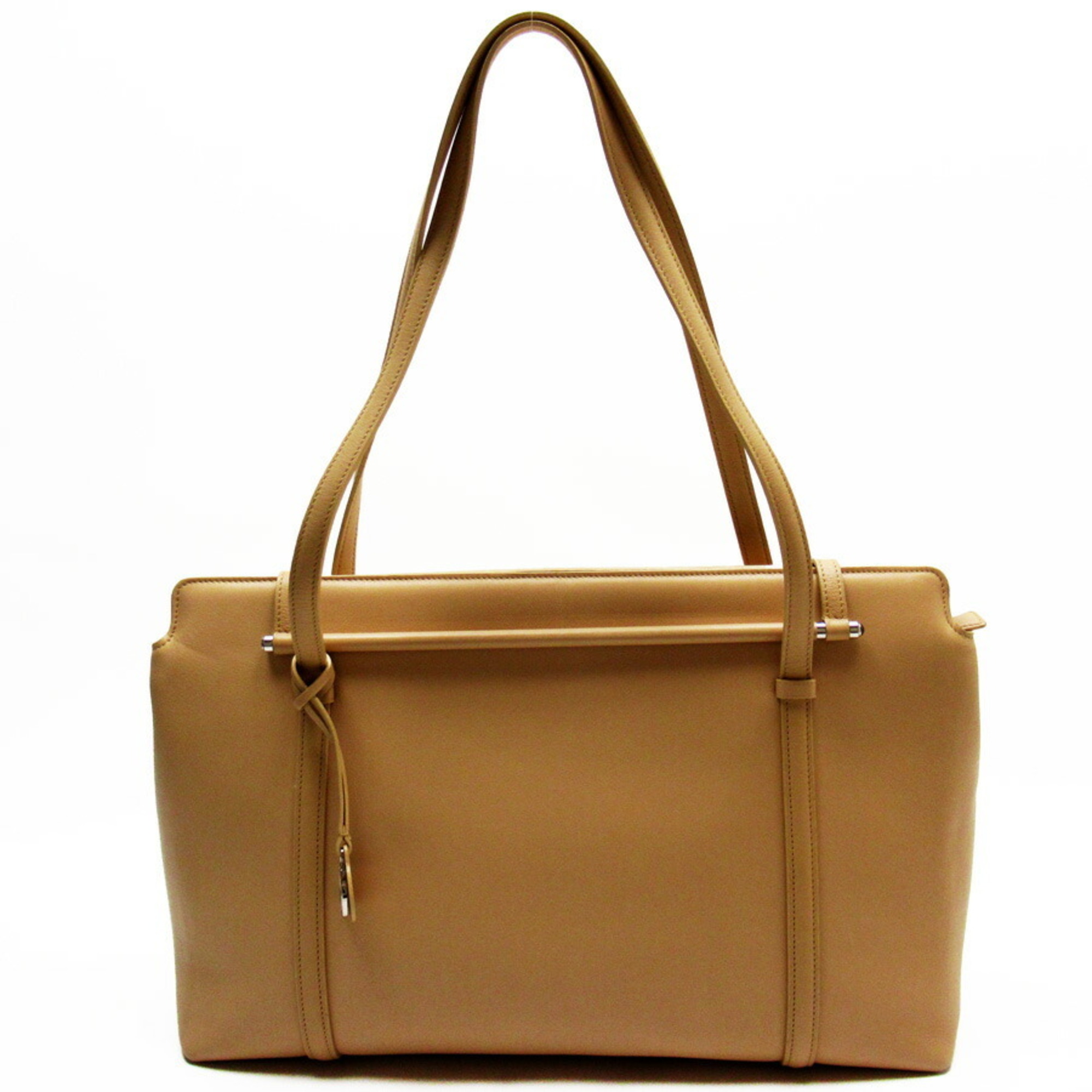 Cartier Shoulder Bag Beige Leather